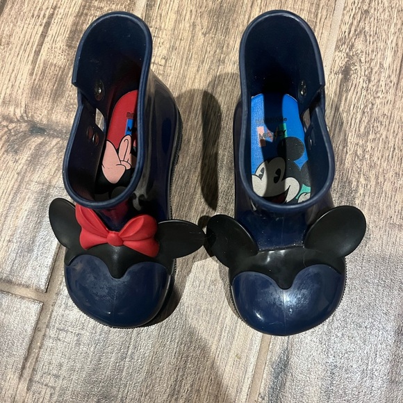 Mini Melissa Mickey and Minnie Red Bow Disney Navy Rain boots size toddler 9 - Picture 6 of 10